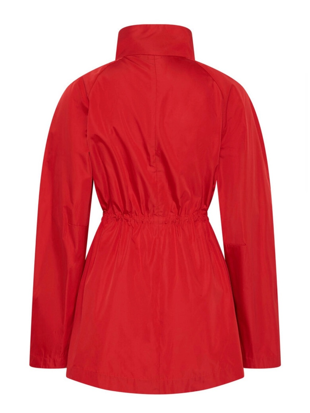 St. Agni Paper Red Taffeta Utility Parka Drawstring Waist Lightweight Zip Jacket - Picture 5 of 10